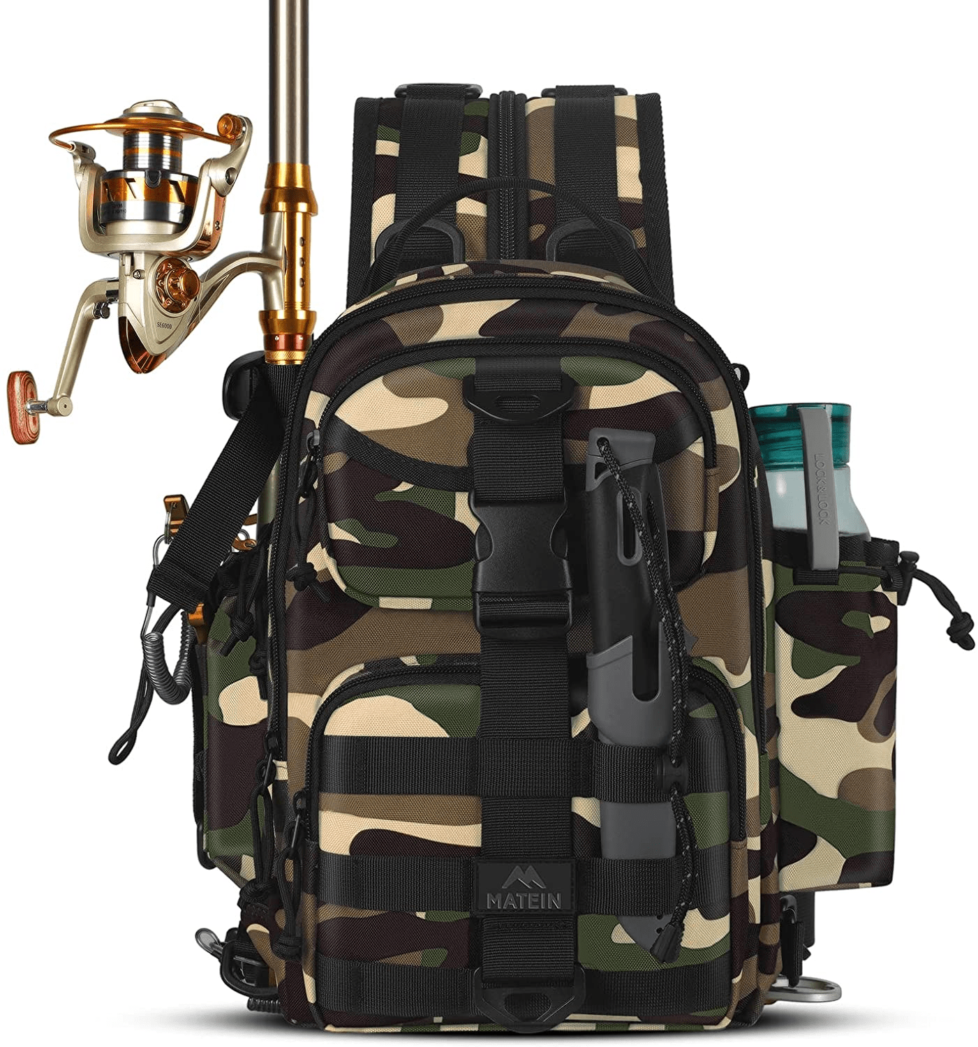 Camouflage Waterproof Fishing Backpack with Rod Holder – Otterk