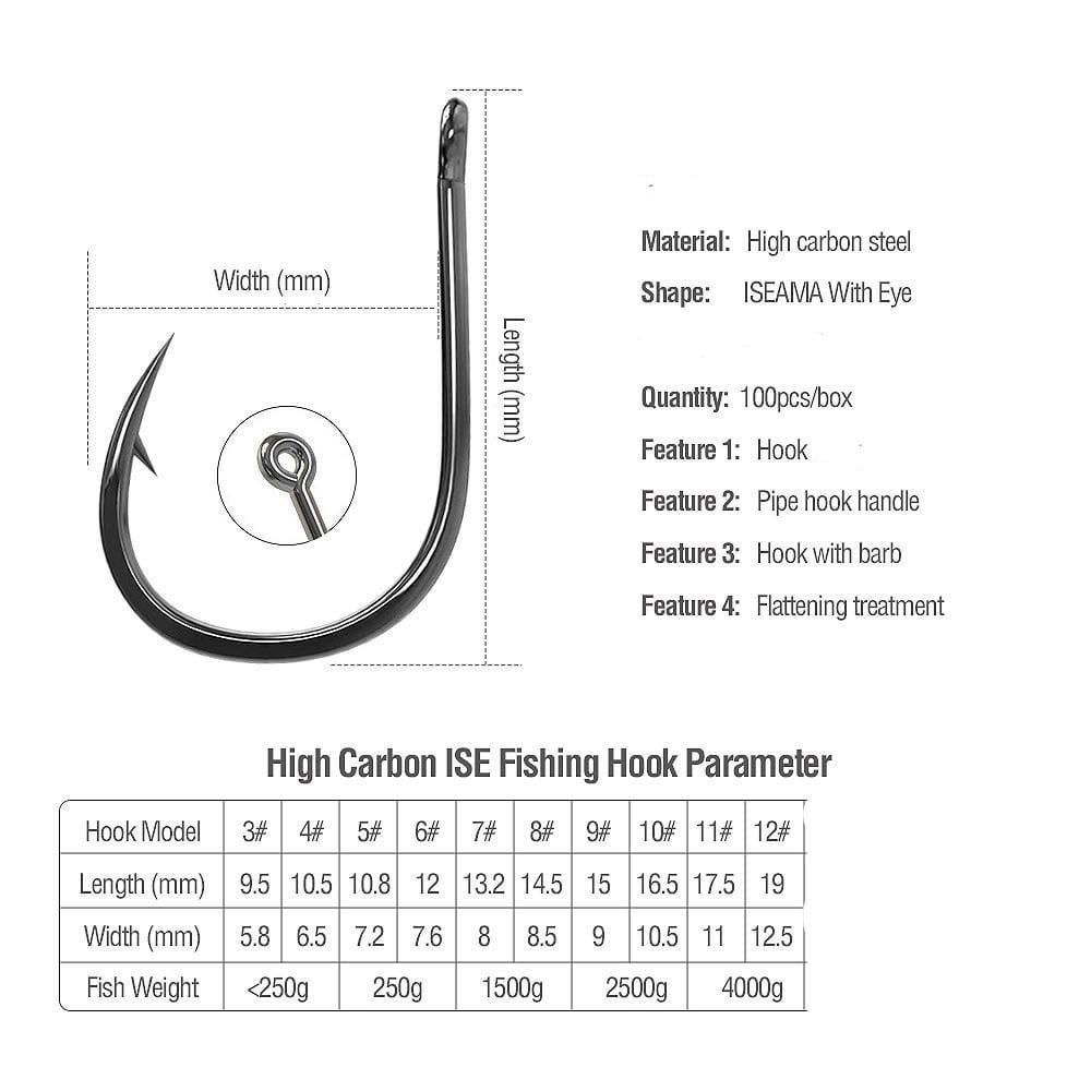 Otterk 500 Piece Fishing Hook Kit 10 Sizes 3-12