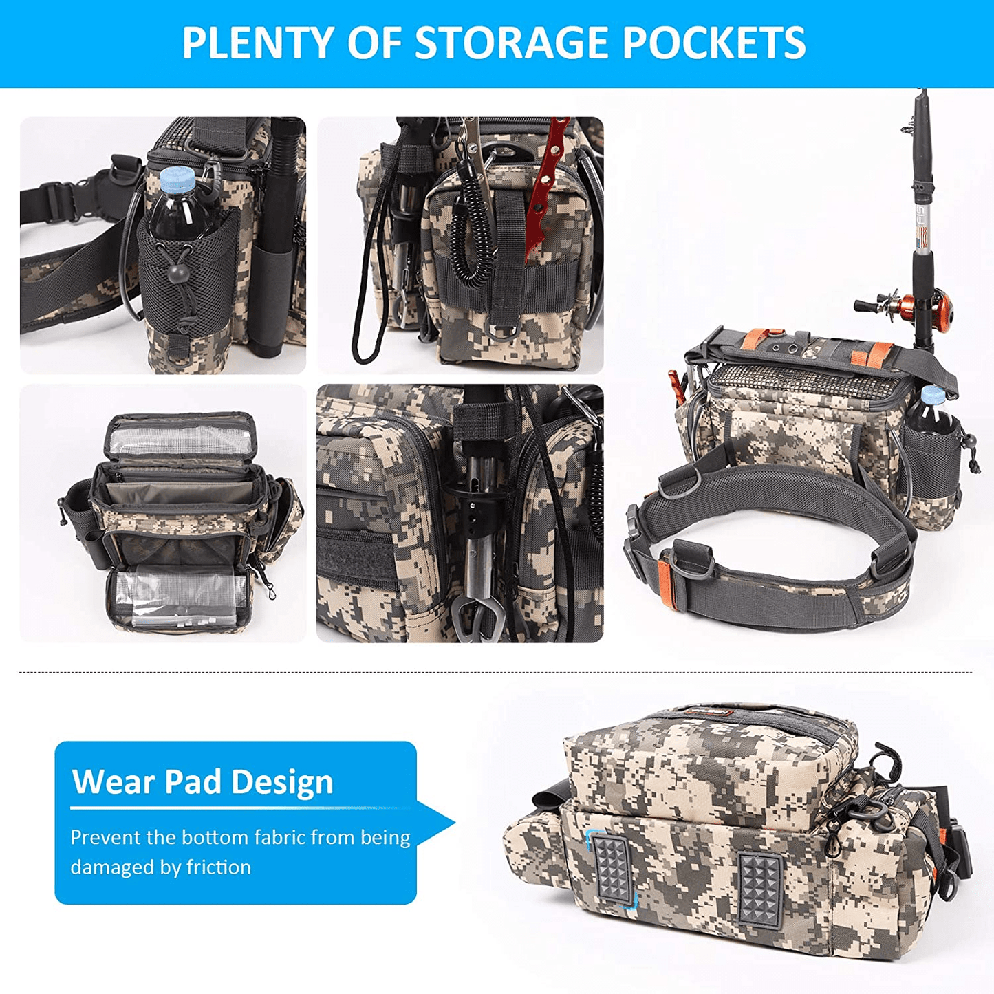 YVLEEN Sling Fishing Tackle Bag - Outdoor Fishing Tackle Storage Pack - 2022 Newest Design Water-Resistant Fishing Waist Bag Cross Boday Fly Fishing Sling Pack