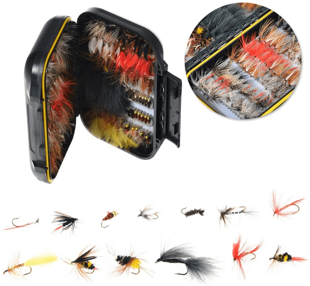 FISHINGSIR Fly Fishing Flies Kit - 64/100/110/120Pcs Handmade Fly Fish –  Otterk