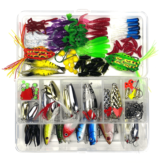 141 pc Portable Fishing Lure Kit With Tackle Box