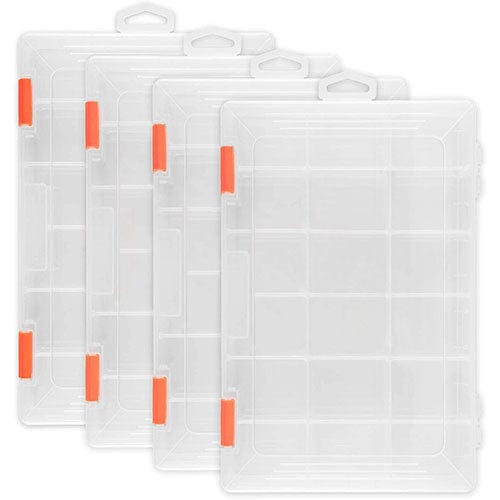 Otterk Tackle Boxes, Plastic Organizer Boxes with Removable Dividers 4 Pack