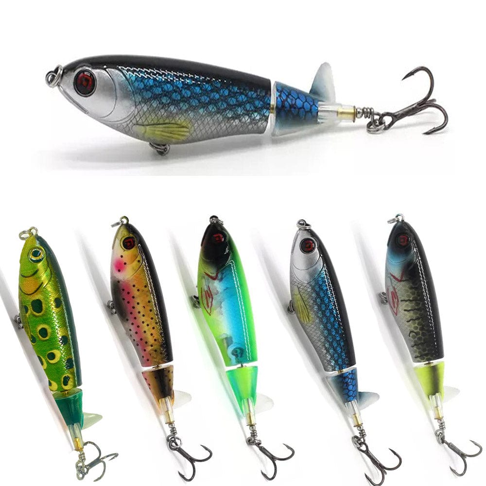 5 Pack Wicked Whopper Top Water Spinning Lures